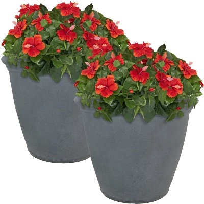 Promo โ๏ธ Sunnydaze Decor Sunnydaze Indoor/Outdoor Patio, Garden, or Porch Weather-Resistant Double-Walled Anjelica Flower Pot Planter - 20" - Slate Finish - 2pk ๐ 5 Promo โ๏ธ Sunnydaze Decor Sunnydaze Indoor/Outdoor Patio, Garden, or Porch Weather-Resistant Double-Walled Anjelica Flower Pot Planter - 20" - Slate Finish - 2pk ๐ - Image 3