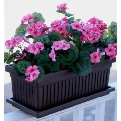 Wholesale 🎁 The HC Companies HC Companies VNP30000E21 30-Inch Fluted Plastic Venetian Flower Box for Flowers, Vegetables, or Succulents, Chocolate ⌛