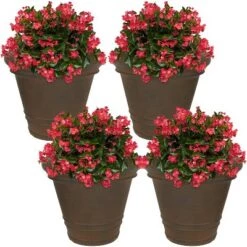 Wholesale ⌛ Sunnydaze Decor Sunnydaze Indoor/Outdoor Patio, Garden, or Porch Weather-Resistant Double-Walled Crozier Flower Pot Planter - 16" - Rust Finish - 4pk 🤩 -Planters Sales Store unnamed file 3899