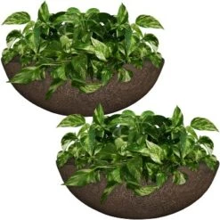 Deals 🌟 Sunnydaze Decor Sunnydaze Indoor/Outdoor Patio, Garden, or Porch Weather-Resistant Double-Walled Percival Flower Pot Planter - 21" - Sable Finish - 2pk 😉 -Planters Sales Store unnamed file 3915