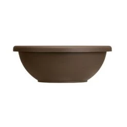 Best Sale 🔔 The HC Companies HC Companies GAB14000E21 Classic 14 Inch Diameter x 5.5 Inch Tall Plastic Garden Flower Round Bowl Planter Pot Container, Chocolate 🥰