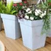Buy ✨ Sunnydaze Decor Sunnydaze Modern Decorative Square Indoor/Outdoor Galvanized Steel Planters for Planting Flowers, Plants, and Herbs - 13.75" Square - Mist - 2-Pack ✔️