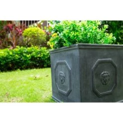 Brand new ✨ Kante Lightweight Classic Square English Style Lion Head Planter - Rosemead Home & Garden, Inc. Bronze 👏 -Planters Sales Store unnamed file 3935