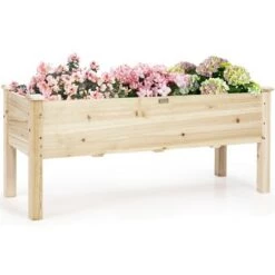 Deals 👏 Costway Raised Garden Bed Elevated Planter Box Wood for Vegetable Flower Herb 🌟 -Planters Sales Store unnamed file 396
