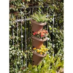 Outlet 😀 3pc Hanging Garden Planter System - Bloem Terracotta 🤩 -Planters Sales Store unnamed file 3966