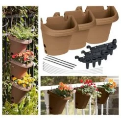 Outlet 😀 3pc Hanging Garden Planter System - Bloem Terracotta 🤩 -Planters Sales Store unnamed file 3967
