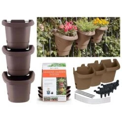 Outlet 😀 3pc Hanging Garden Planter System - Bloem Terracotta 🤩 -Planters Sales Store unnamed file 3968