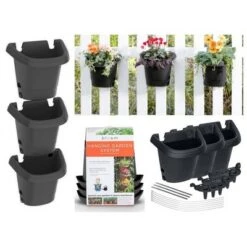 Outlet 😀 3pc Hanging Garden Planter System - Bloem Terracotta 🤩 -Planters Sales Store unnamed file 3970