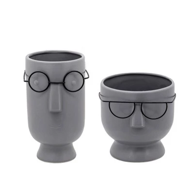 Brand new π― Face with Glasses Planter - Sagebrook Home Gray π₯° 5 Brand new π― Face with Glasses Planter - Sagebrook Home Gray π₯° - Image 4