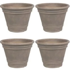Best reviews of ❤️ Sunnydaze Decor Sunnydaze Franklin Polyresin Outdoor/Indoor Unbreakable UV-Resistant Flower Pot Planter - 20" Diameter - 4-Pack - Beige ✔️ -Planters Sales Store unnamed file 3999