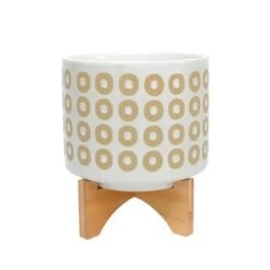 Promo 🛒 Sagebrook Home Circles Ceramic Planter with Stand White 🌟 -Planters Sales Store unnamed file 4025