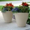 Deals 😍 Sunnydaze Decor Sunnydaze Indoor/Outdoor Patio, Garden, or Porch Weather-Resistant Double-Walled Walter Flower Pot Planter - 16" - Antique White - 2pk 😉 -Planters Sales Store unnamed file 4033
