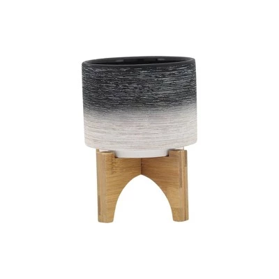 Outlet ๐ฅ Ceramic Planter on Wooden Stand Gray to White - Sagebrook Home ๐งจ 9 Outlet ๐ฅ Ceramic Planter on Wooden Stand Gray to White - Sagebrook Home ๐งจ - Image 7