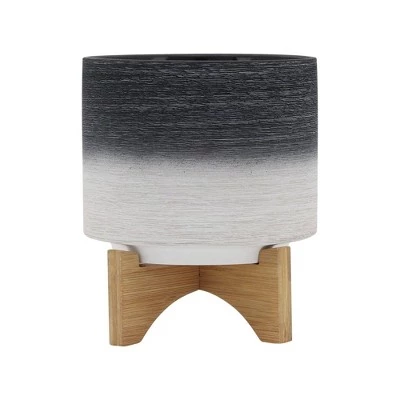 Outlet ๐ฅ Ceramic Planter on Wooden Stand Gray to White - Sagebrook Home ๐งจ 10 Outlet ๐ฅ Ceramic Planter on Wooden Stand Gray to White - Sagebrook Home ๐งจ - Image 8