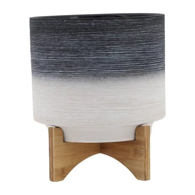 Outlet ๐ฅ Ceramic Planter on Wooden Stand Gray to White - Sagebrook Home ๐งจ 11 Outlet ๐ฅ Ceramic Planter on Wooden Stand Gray to White - Sagebrook Home ๐งจ - Image 9