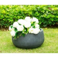 Brand new 🔥 8" Kante Lightweight Outdoor Concrete Bowl Planter - Rosemead Home & Garden, Inc. Slate Gray 👏