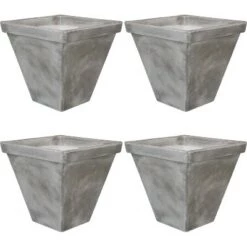 Cheap 🤩 16" Polyresin Hamilton Planter - 4 pk - Gray - Sunnydaze Decor 🤩 -Planters Sales Store unnamed file 4098