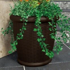 Cheap 😍 Suncast Willow 22" Diameter Resin Decorative Wicker Patio Planter Pot (4 Pack) 👍 -Planters Sales Store unnamed file 4132