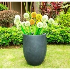 Best deal 🧨 Rosemead Home & Garden, Inc. 21.7" Kante Lightweight Outdoor Tall Concrete Planter Charcoal Black - Rosemead Home & Garden, Inc. 😍 -Planters Sales Store unnamed file 4147