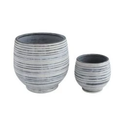 Wholesale 😍 Stoneware Planter Gray & White Striped - 3R Studios 🔔 -Planters Sales Store unnamed file 4154