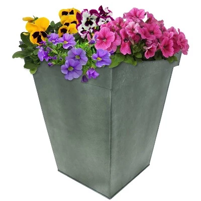Brand new ๐ฅ Sunnydaze Decor Sunnydaze Modern Decorative Square Indoor/Outdoor Galvanized Steel Flower Planter - 13.75" Square - Moss ๐ 6 Brand new ๐ฅ Sunnydaze Decor Sunnydaze Modern Decorative Square Indoor/Outdoor Galvanized Steel Flower Planter - 13.75" Square - Moss ๐ - Image 4