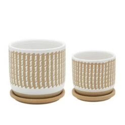 Best Pirce 👏 Wave Planter with Saucer Brown - Sagebrook Home 🌟