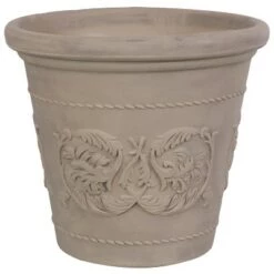 Hot Sale 👏 Sunnydaze Decor Sunnydaze Arabella Polyresin Outdoor/Indoor Extra-Durable Double-Walled Fade-Resistant Flower Pot Planter - 20" Diameter - Beige 🌟 -Planters Sales Store unnamed file 4222
