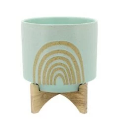 New 🤩 Sagebrook Home Arch Ceramic Planter with Stand Mint ⭐ -Planters Sales Store unnamed file 4264