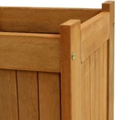 Coupon ⌛ Sunnydaze Decor Sunnydaze Outside Meranti Wood Outdoor Planter Box with Teak Oil Finish for Garden, Porch and Patio - 16" Square ⌛ -Planters Sales Store unnamed file 4273