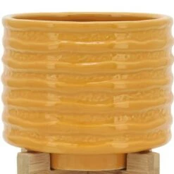 Deals ❤️ Sagebrook Home Textured Ceramic Planter with Stand Orange ✔️ -Planters Sales Store unnamed file 4302