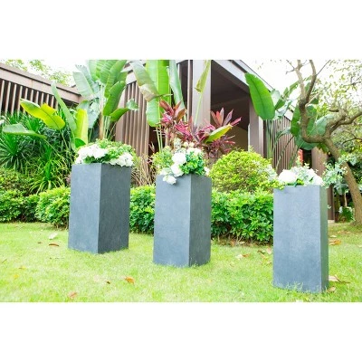Best Pirce ๐คฉ Rosemead Home & Garden, Inc. Set of 3 Kante Lightweight Outdoor Tapered Rectangular Concrete Planters Slate Gray - Rosemead Home & Garden, Inc. โ 4 Best Pirce ๐คฉ Rosemead Home & Garden, Inc. Set of 3 Kante Lightweight Outdoor Tapered Rectangular Concrete Planters Slate Gray - Rosemead Home & Garden, Inc. โ - Image 2