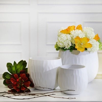 Best deal 🌟 Sagebrook Home Set of 3 Ceramic Planters Matte White ✔️ 6 Best deal 🌟 Sagebrook Home Set of 3 Ceramic Planters Matte White ✔️ - Image 4