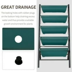 New 🧨 Outsunny 4Ft Vertical Raised Garden Bed with 5 Tier, Planter Box with Drainage Holes for Patio Balcony Greenhouse Outdoor/Indoor 🎁 -Planters Sales Store unnamed file 437