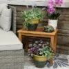 New 🤩 Sunnydaze Decor Sunnydaze Studio Outdoor/Indoor High-Fired Glazed UV and Frost-Resistant Ceramic Flower Pot Planters - 9" Diameter - Forest Lake Green - 2-Pack ⌛