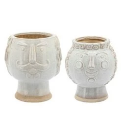 Promo ✔️ 6" Grandpa/Grandma Face Planter - Sagebrook Home Ivory 🔔 -Planters Sales Store unnamed file 4394
