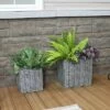 Top 10 🎉 Sunnydaze Decor Sunnydaze Rectangle Polyrattan Basket Planters with Handles and Attached Liner - 11.75" L x 10.5" D and 14.5" L x 13.25" D - Gray - 2-Piece Set ✔️ -Planters Sales Store unnamed file 4395