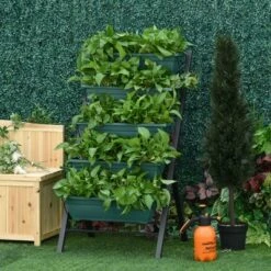 New 🧨 Outsunny 4Ft Vertical Raised Garden Bed with 5 Tier, Planter Box with Drainage Holes for Patio Balcony Greenhouse Outdoor/Indoor 🎁 -Planters Sales Store unnamed file 442
