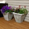 Outlet 🥰 16" Polyresin Hamilton Planter - 2 pk - Gray - Sunnydaze Decor 😉