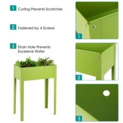 Brand new 🎁 Costway 24'' x12'' Outdoor Elevated Garden Plant Stand Raised Tall Flower Bed Box 🎁 -Planters Sales Store unnamed file 448