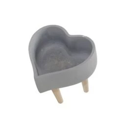 Discount 😀 Ceramic Heart Planter with Wooden Legs Light Gray - Sagebrook Home 🥰 -Planters Sales Store unnamed file 4482