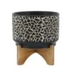 Outlet π Sagebrook Home 8" Crackled Ceramic Planter with Wood Stand Black π 2 Outlet π Sagebrook Home 8" Crackled Ceramic Planter with Wood Stand Black π -Planters Sales Store unnamed file 4526