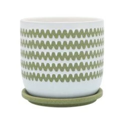 Cheapest 🌟 Sagebrook Home Zig-Zag Ceramic Planter with Saucer Teal 😉 -Planters Sales Store unnamed file 4554