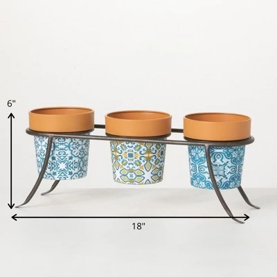 Best Sale ๐ Sullivans Portuguese Print Trio Metal Planter 6"H Multicolored โจ 5 Best Sale ๐ Sullivans Portuguese Print Trio Metal Planter 6"H Multicolored โจ - Image 3