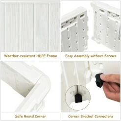 Cheap 🔥 Costway 2 Pcs 48.5'' Raised Garden Bed Square Plant Box Planter Flower Vegetable White ❤️ -Planters Sales Store unnamed file 458