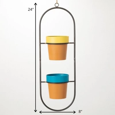 Buy 🧨 Sullivans Hanging Double Terracotta Planters 24"H Brown ❤️ 5 Buy 🧨 Sullivans Hanging Double Terracotta Planters 24"H Brown ❤️ - Image 3