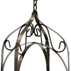 Wholesale 🧨 Sunnydaze Decor Sunnydaze Cathedral Steel Hanging Planter Basket - Rustic Metal Art for Yard - For Indoor or Outdoor Use - Brown - Includes Hanging Chain - 23.5-Inch ⭐