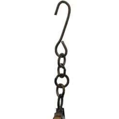 Wholesale 🧨 Sunnydaze Decor Sunnydaze Cathedral Steel Hanging Planter Basket - Rustic Metal Art for Yard - For Indoor or Outdoor Use - Brown - Includes Hanging Chain - 23.5-Inch ⭐ -Planters Sales Store unnamed file 4597