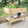 Brand new 🥰 Sunnydaze Decor Sunnydaze Outdoor Raised Wooden Garden Bed with Lower Shelf for Plant Flowers, Herbs, Green Plants, and Vegetables - 42" - Clear 🧥 Coat 🎉