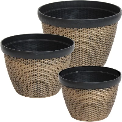 Best reviews of ๐ Sunnydaze Decor Sunnydaze Modern Decorative Indoor/Outdoor Resin Faux Basketweave Planter - 13", 15", and 17" Diameter - 3-Piece Set โ 7 Best reviews of ๐ Sunnydaze Decor Sunnydaze Modern Decorative Indoor/Outdoor Resin Faux Basketweave Planter - 13", 15", and 17" Diameter - 3-Piece Set โ - Image 5