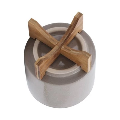 Outlet 😉 Sagebrook Home 9" Ceramic Planter with Wood Stand Beige 🎉 6 Outlet 😉 Sagebrook Home 9" Ceramic Planter with Wood Stand Beige 🎉 - Image 4